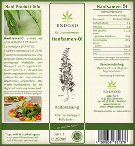 Hennepzaadolie 250 ml 